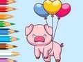 สมุดระบายสี: หมูบอลลูน  เกมออนไลน์