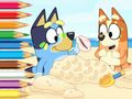 สมุดระบายสี: Bluey บนชายหาด  เกมออนไลน์
