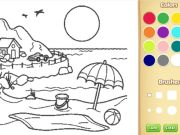 สมุดระบายสีชายหาดสำหรับเด็ก เกมออนไลน์
