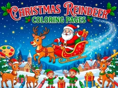 Christmas Reindeer Coloring Pages เกมออนไลน์