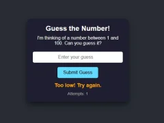 Number Guessing เกมออนไลน์