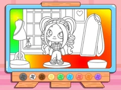 Coloring Book: Avatar Girl Dress Up Shopping เกมออนไลน์