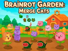 Brainrot Garden. Merge Cats เกมออนไลน์
