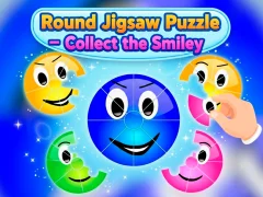 Round jigsaw Puzzle - Collect the Smiley เกมออนไลน์