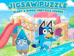 Jigsaw Puzzle: Bluey & Bingo Obstacle Course เกมออนไลน์