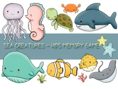 Kids Memory Sea Creatures เกมออนไลน์