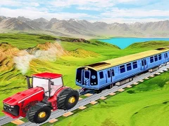 Chained tractor towing train เกมออนไลน์