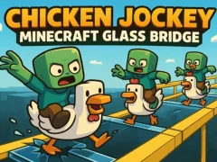 Chicken Jockey: Minecraft Glass Bridge เกมออนไลน์