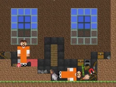 Escape from the prison in Mineblock! Destruction! เกมออนไลน์