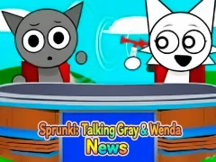 Sprunki: Talking Gray & Wenda News เกมออนไลน์