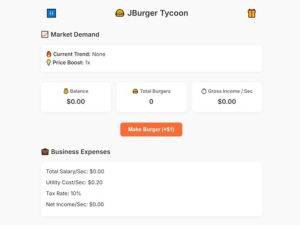 Jburger Tycoon เกมออนไลน์
