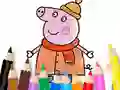 Coloring Book: Mommy Pig Winter เกมออนไลน์