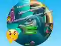 Round Jigsaw Puzzle Collect Pictures of Funny Ocean Inhabitants เกมออนไลน์