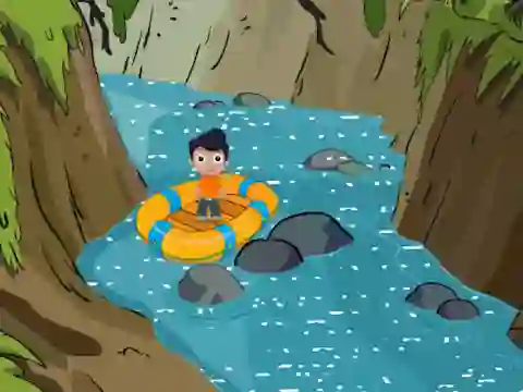 Rescue the Cute Boy from River เกมออนไลน์