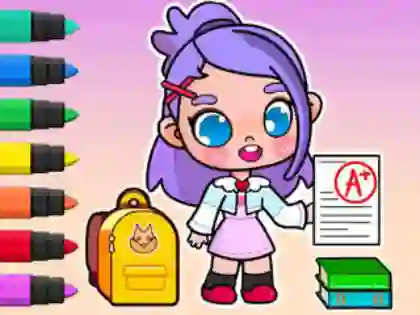 Coloring Book: Avatar School Day เกมออนไลน์