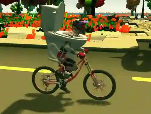Skibidi Toilet Bike Riding เกมออนไลน์