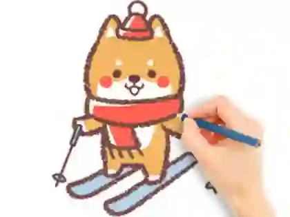 Coloring Book: Skiing Puppy เกมออนไลน์