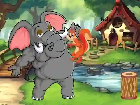 Squirrel Trapped To Giant Elephant เกมออนไลน์