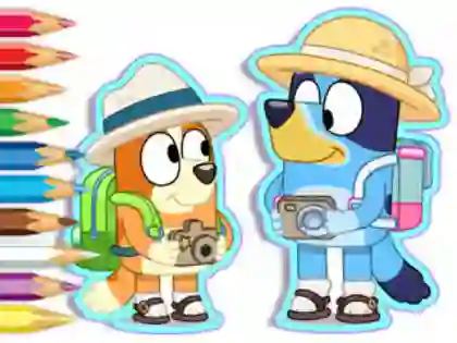 Coloring Book: Bluey Camping เกมออนไลน์
