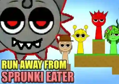 Run Away From Sprunki Eater เกมออนไลน์