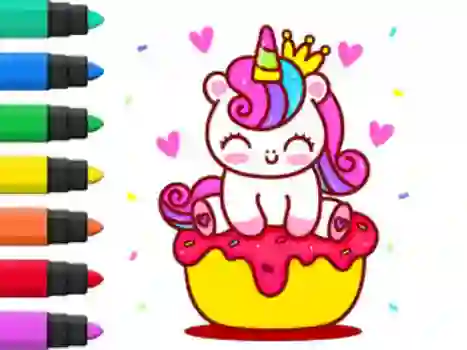Coloring Book: Unicorn Cupcake เกมออนไลน์