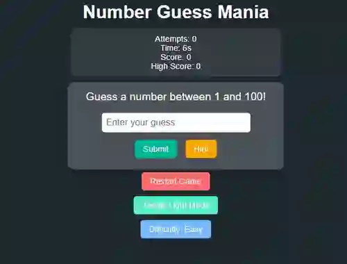 Number Guess Mania เกมออนไลน์