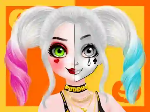 Princess Halloween Makeup Halffaces Tutorial เกมออนไลน์