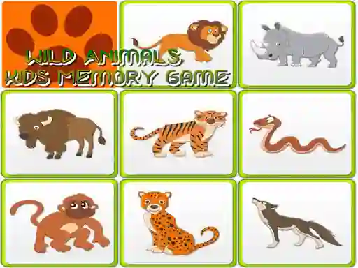 Wild Animals Kids Memory game เกมออนไลน์