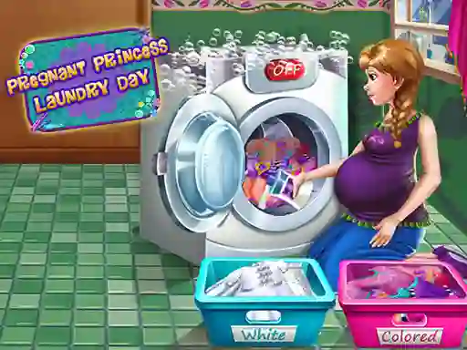 Pregnant Princess Laundry Day เกมออนไลน์