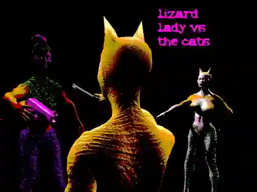 Lizard Lady Vs The Cats เกมออนไลน์