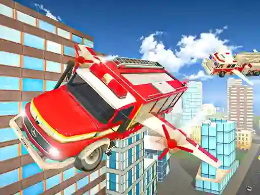Flying Fire Truck Driving Sim เกมออนไลน์