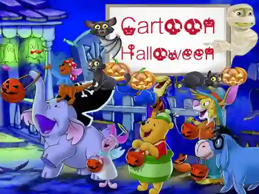 Cartoon Halloween Slide Puzzle เกมออนไลน์