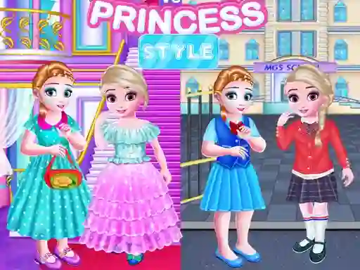 Little Girls School vs Princess Style เกมออนไลน์