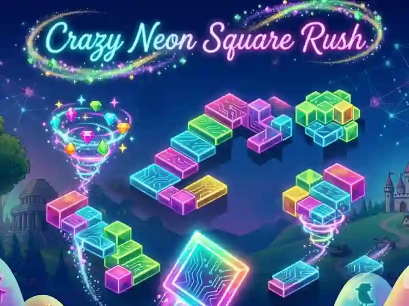 Crazy Neon Square Rush เกมออนไลน์