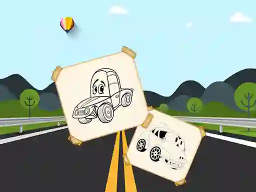 Funny Cars For Kids Coloring เกมออนไลน์