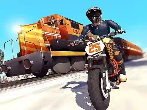 Trail Bike vs Train Race เกมออนไลน์