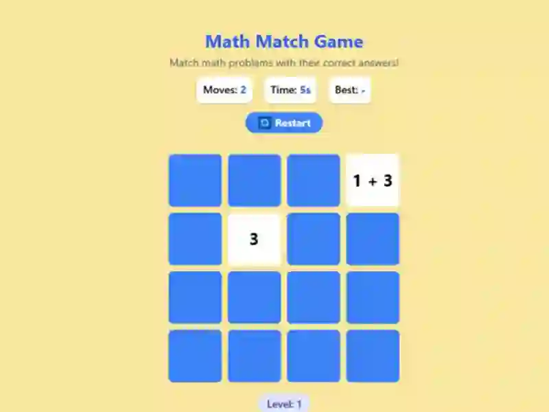 Math Match Game เกมออนไลน์