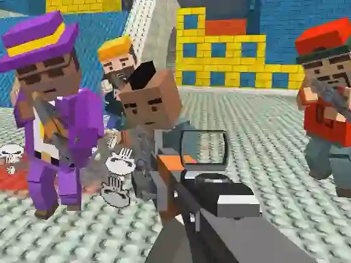 GunGame shooting warfare: blocky gangster เกมออนไลน์
