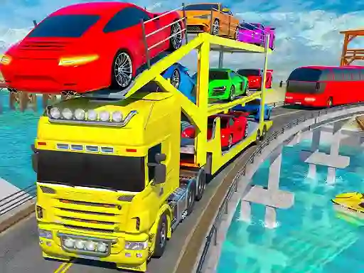 Crazy Mega Car Transport Truck Game เกมออนไลน์