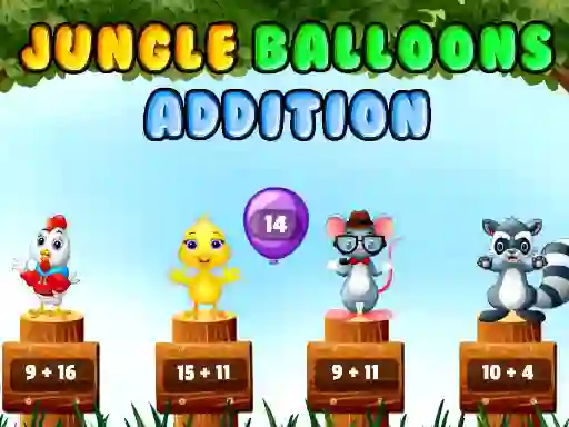Jungle Balloons Addition เกมออนไลน์