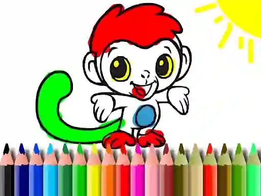Back To School: Monkey Coloring เกมออนไลน์