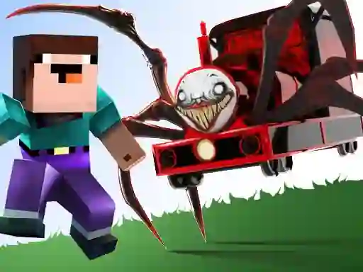 Noob vs Spider Train เกมออนไลน์
