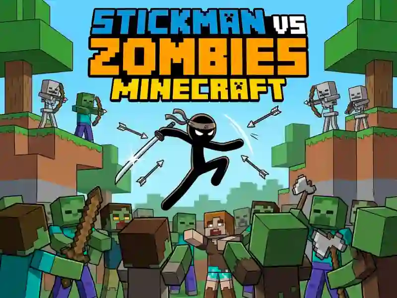 Stickman vs Zombies Minecraft เกมออนไลน์