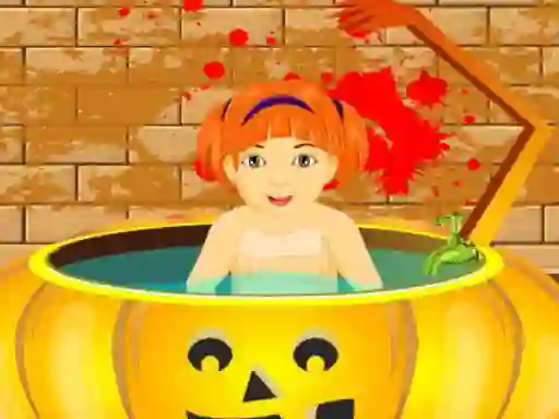 Little Baby Halloween Bathing เกมออนไลน์