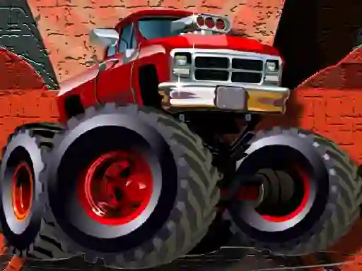 Crazy Monster Trucks Puzzle เกมออนไลน์