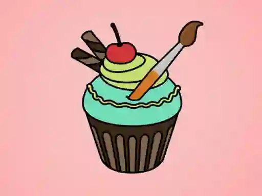 Yummy Cupcake Coloring เกมออนไลน์
