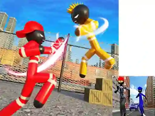 Stickman Police vs Gangsters Street Fight เกมออนไลน์