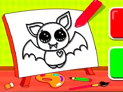 Easy Kids Coloring Bat เกมออนไลน์