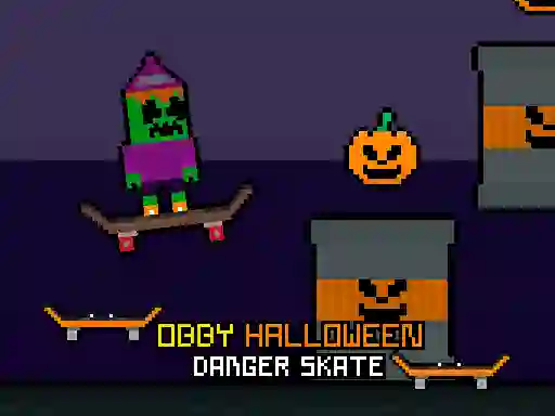 Obby Halloween Danger Skate เกมออนไลน์