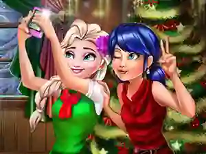 Ladybug And Elsa Xmas Selfie เกมออนไลน์